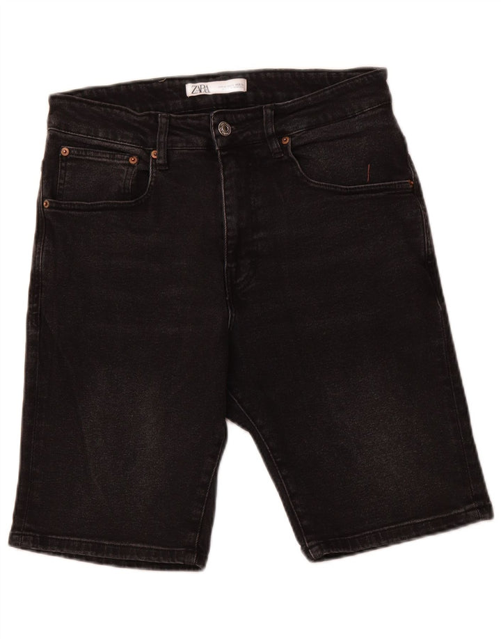 ZARA Mens Denim Shorts EU 40 Médio W31 Algodão Preto