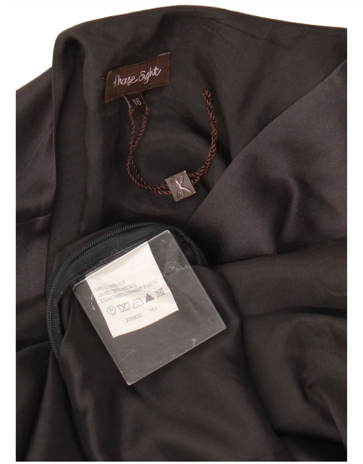 Vestido feminino sem mangas Phase Eight, linha A, Reino Unido 16, seda cinza grande