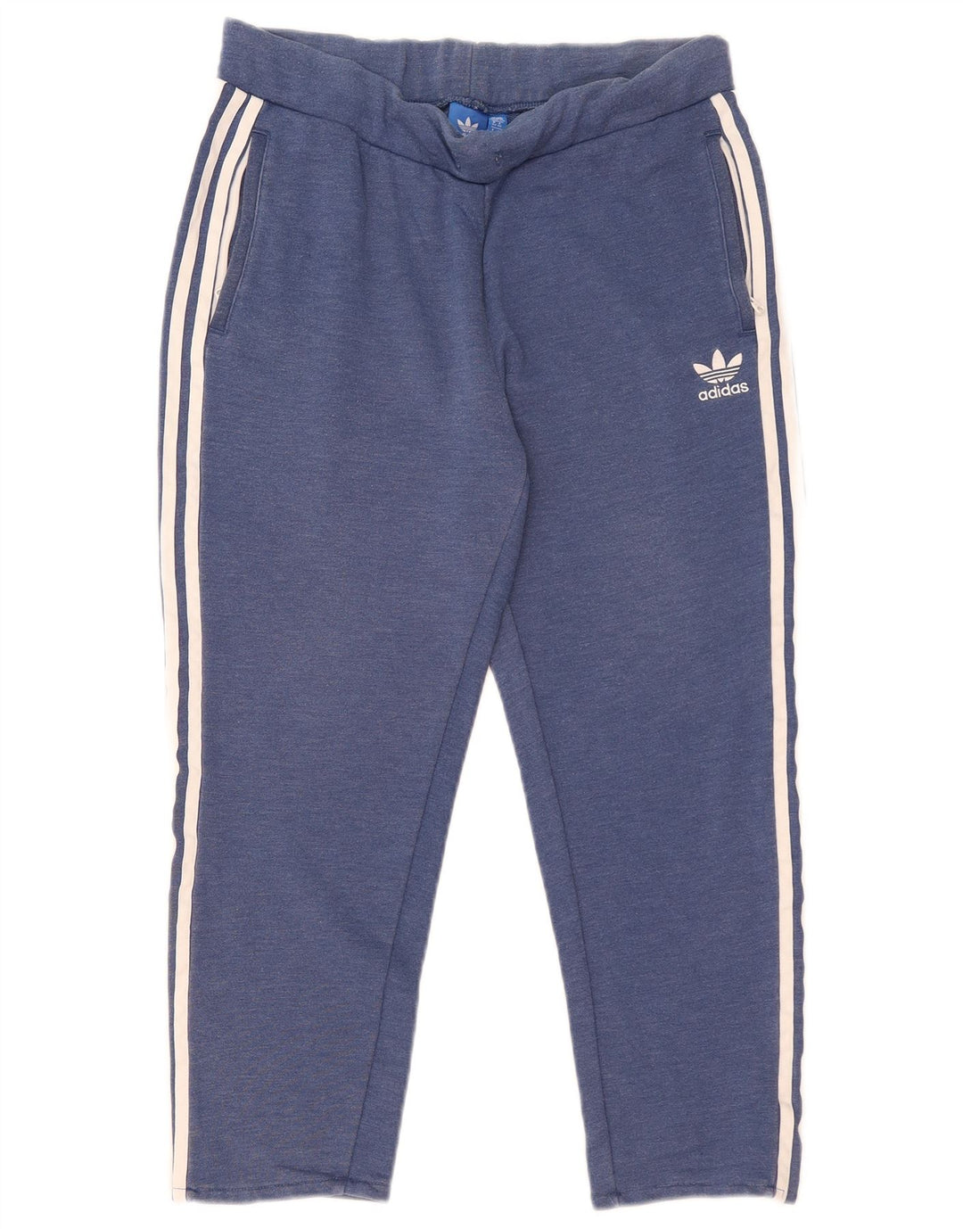 Adidas Mulheres Capri Calças De Treino UK 16 Grande Azul Poliéster