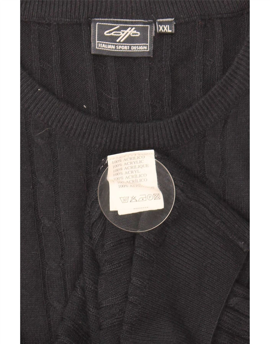 Suéter masculino Lotto com gola redonda 2XL acrílico preto