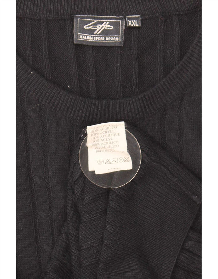 Suéter masculino Lotto com gola redonda 2XL acrílico preto