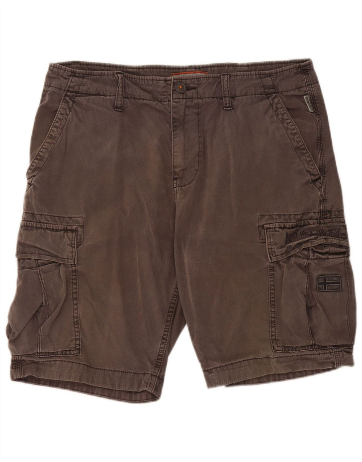 Shorts cargo masculino Napapijri W32 algodão cinza médio