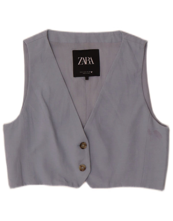 Zara Womens Waistcoat UK 12 Medium Blue