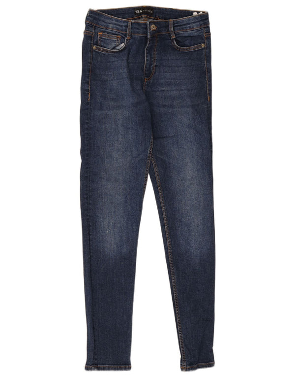 Zara Jeans Skinny Feminino UE 38 Pequeno W28 L27 Azul Algodão