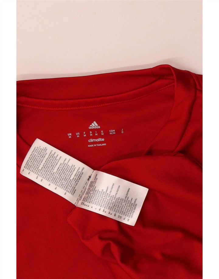 Adidas Mens Climalite Camiseta Top Médio Poliéster Vermelho