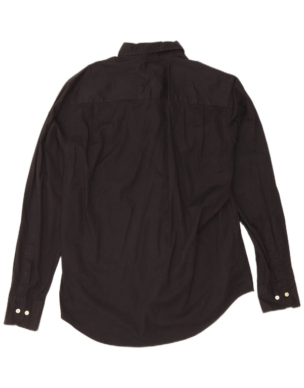 Tommy Hilfiger Mens Custom Fit Camisa Médio Algodão Preto