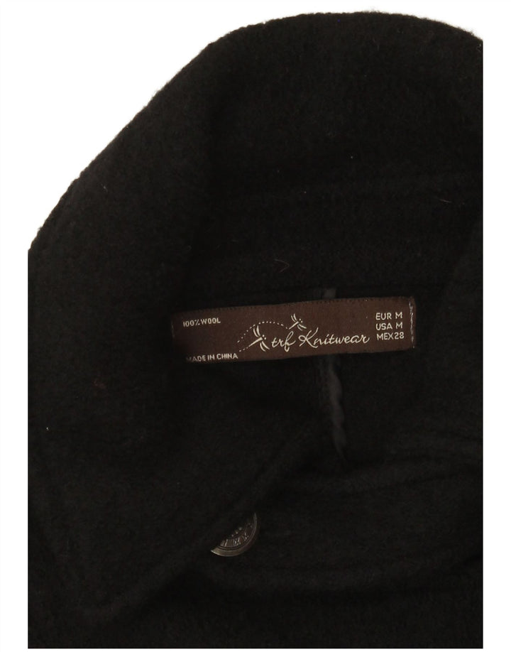Casaco feminino Zara Trafaluc Pea UK 12 lã preta média