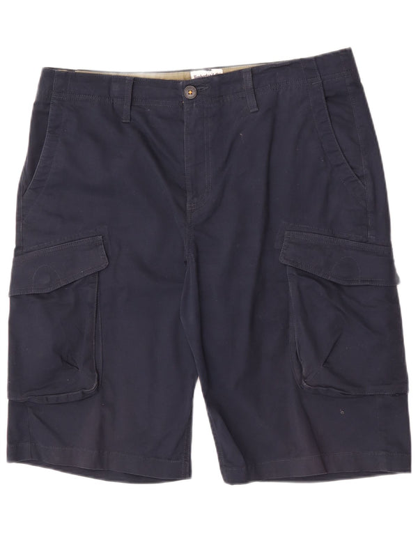 Timberland Mens Cargo Shorts W34 Grande Algodão Azul Marinho