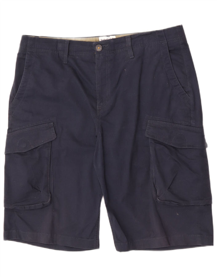 Timberland Mens Cargo Shorts W34 Grande Algodão Azul Marinho