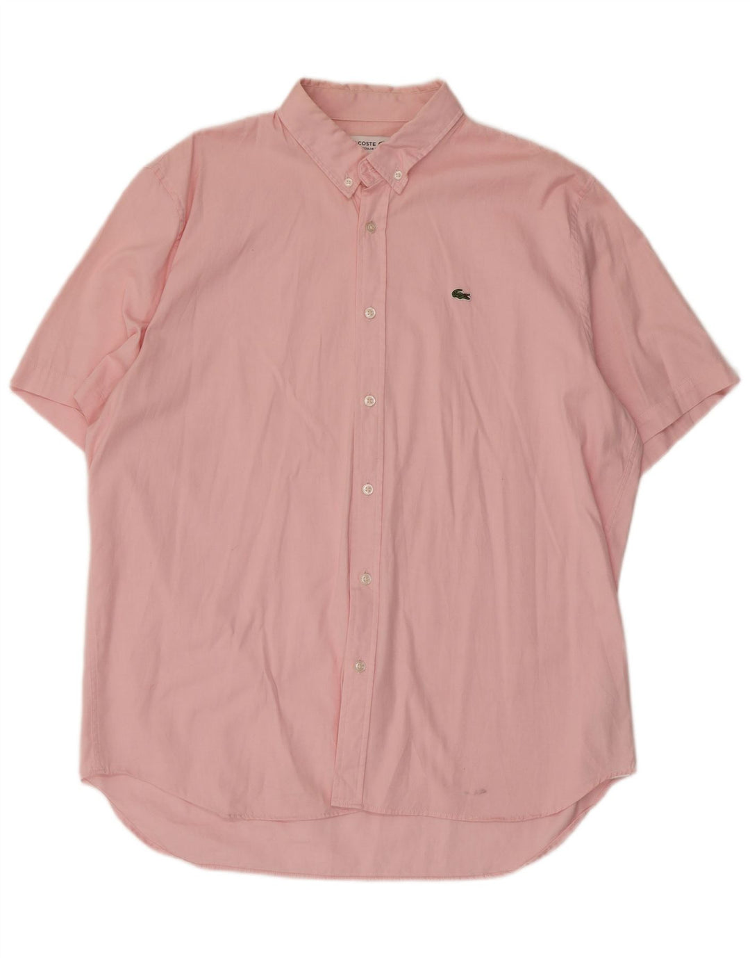 Camisa masculina LACOSTE manga curta regular fit tamanho 44 XL algodão rosa