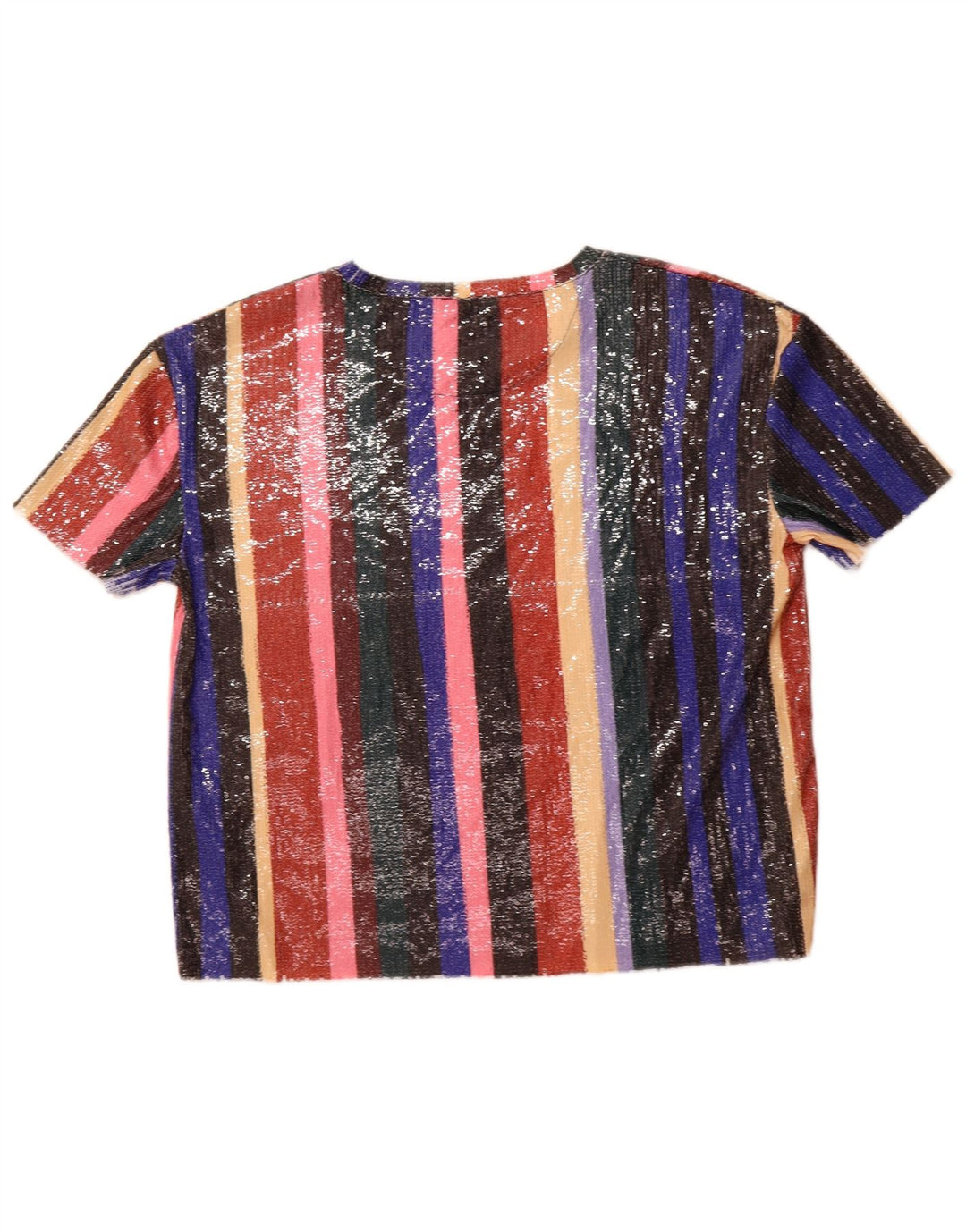 Blusa Trafaluc Feminina ZARA Top UK 16 Grande Listrado Multicolorido