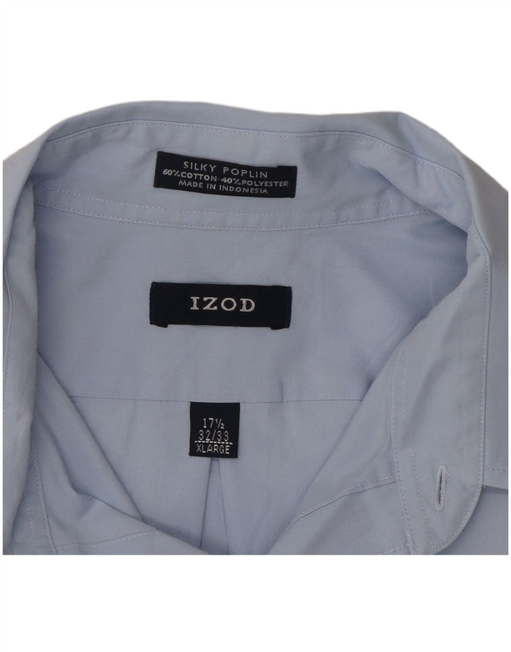 Camisa masculina IZOD tamanho 17 1/2 XL algodão azul