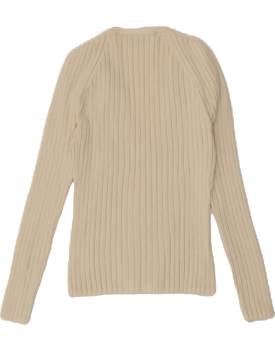 ZARA Womens V-Neck Jumper Sweater UK 14 Large Off White Cotton Vintage Zara and Second-Hand Zara from Messina Hembry 