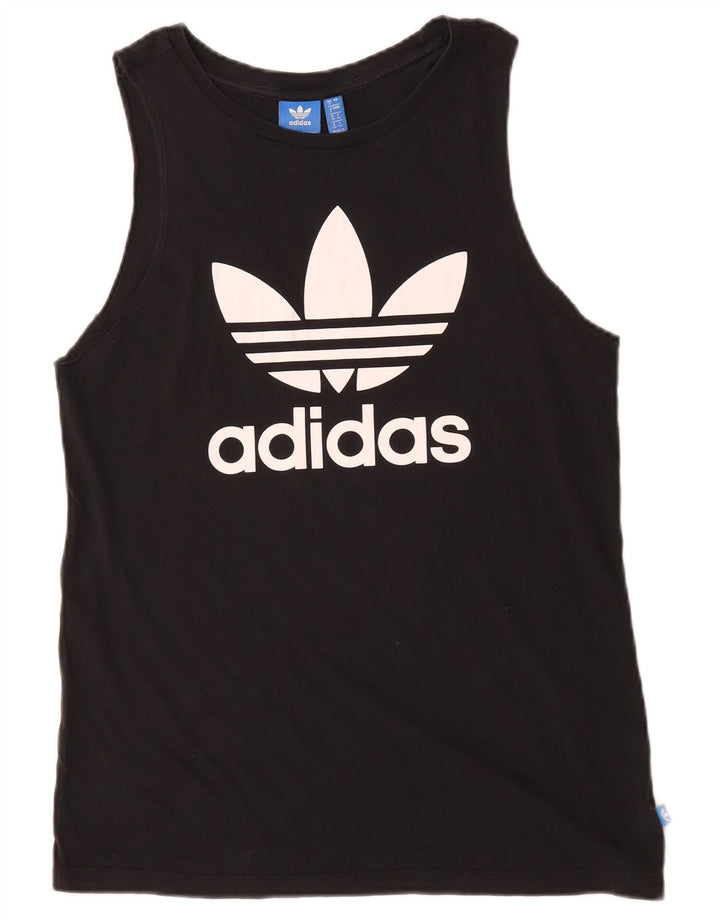 Adidas Womens Graphic Vest Top UK 8 Pequeno Preto