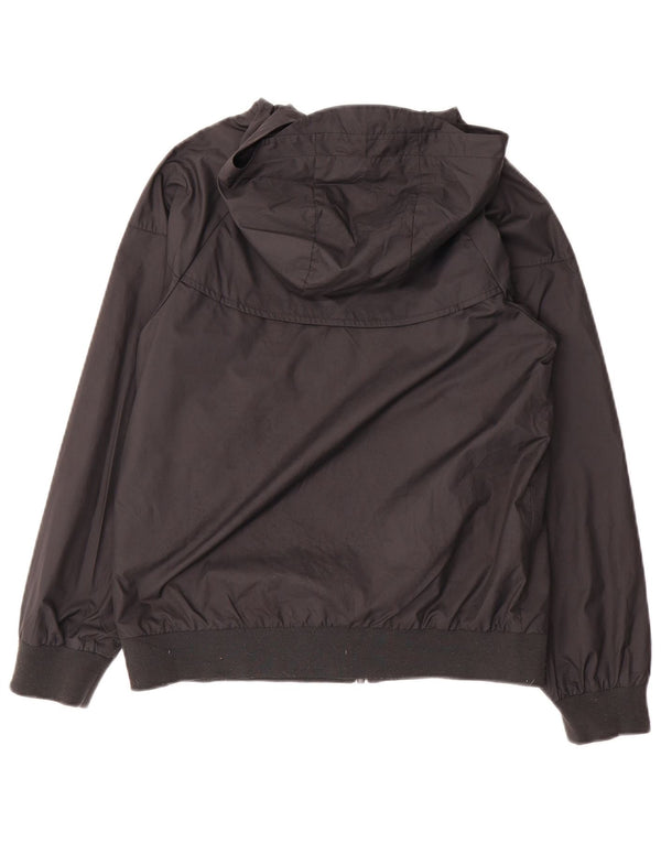 Jaqueta de chuva feminina Nike com capuz UK 12 poliéster preto médio