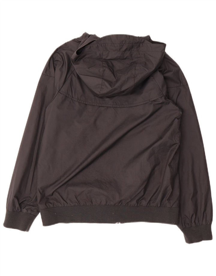 Jaqueta de chuva feminina Nike com capuz UK 12 poliéster preto médio