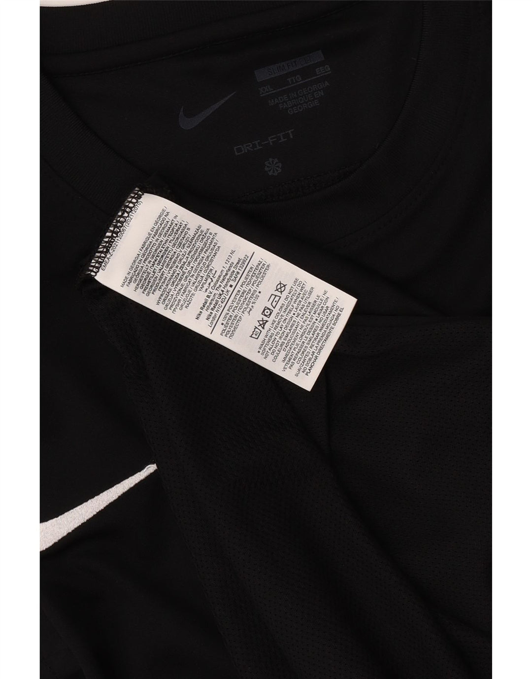 Camiseta masculina Nike Dri Fit Slim Fit Top 2XL poliéster preto