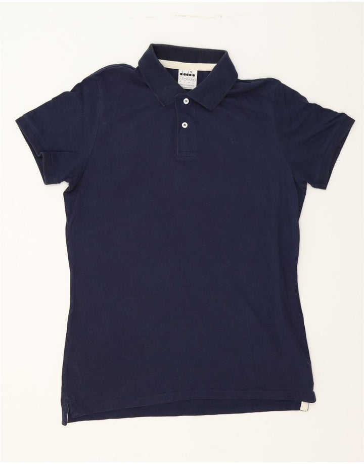 DIADORA Mens Polo Shirt Medium Navy Blue Cotton Vintage Diadora and Second-Hand Diadora from Messina Hembry 
