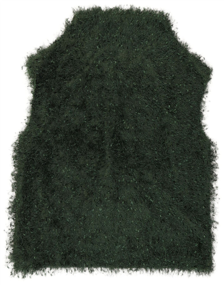 ZARA Womens Vest Tank Top UK 14 Poliéster Verde Médio