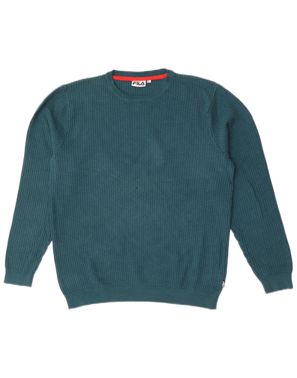 Suéter masculino Fila com gola redonda XL algodão azul