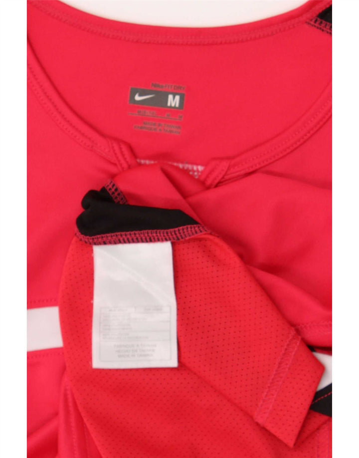 Camiseta Nike feminina Dri Fit Top US 8/10 Medium Red Colourblock Poliéster
