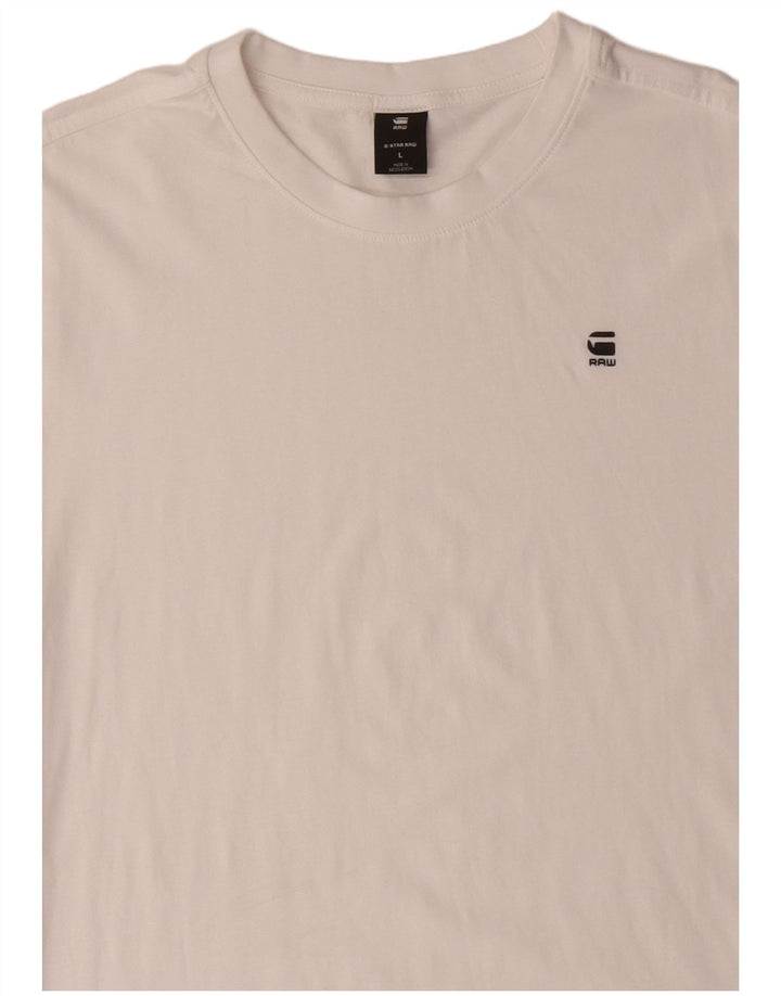 Camiseta masculina G-STAR grande algodão branco