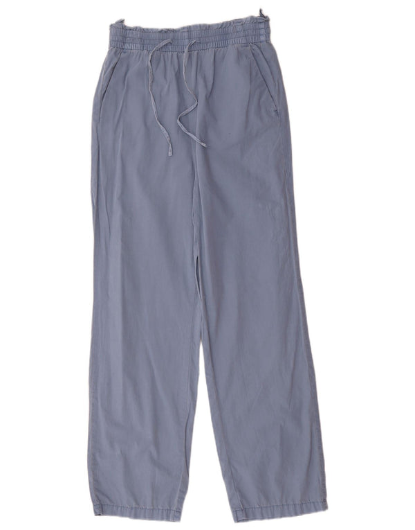 Calça feminina Marks & Spencer folgada casual Reino Unido 8 pequena W28 L29 azul