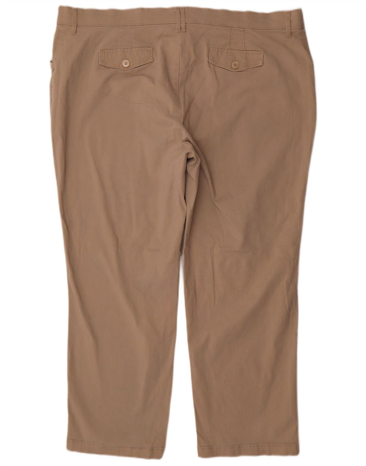 Lee Calça feminina casual com ajuste confortável US 24 4XL W48 L30 algodão bege