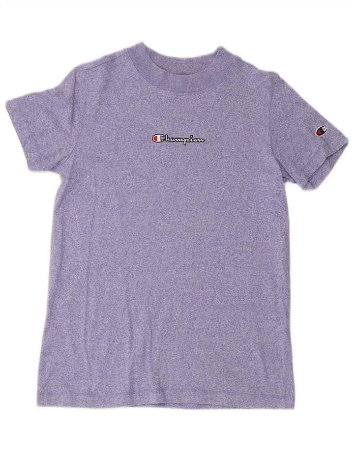 Camiseta feminina com estampa CHAMPION UK 12 médio roxo manchado