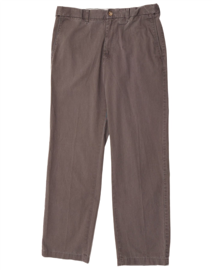 Calça chino reta masculina Marks & Spencer Blue Harbor W34 L33 cinza