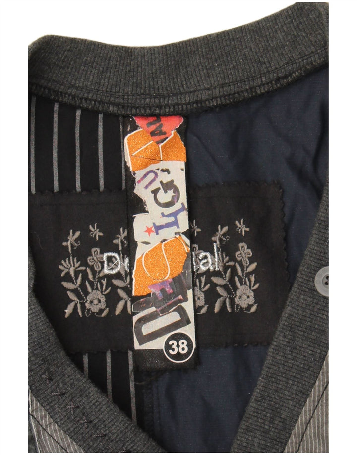 Vestido bolha feminino de manga comprida Desigual EU 38 cinza médio colorblock