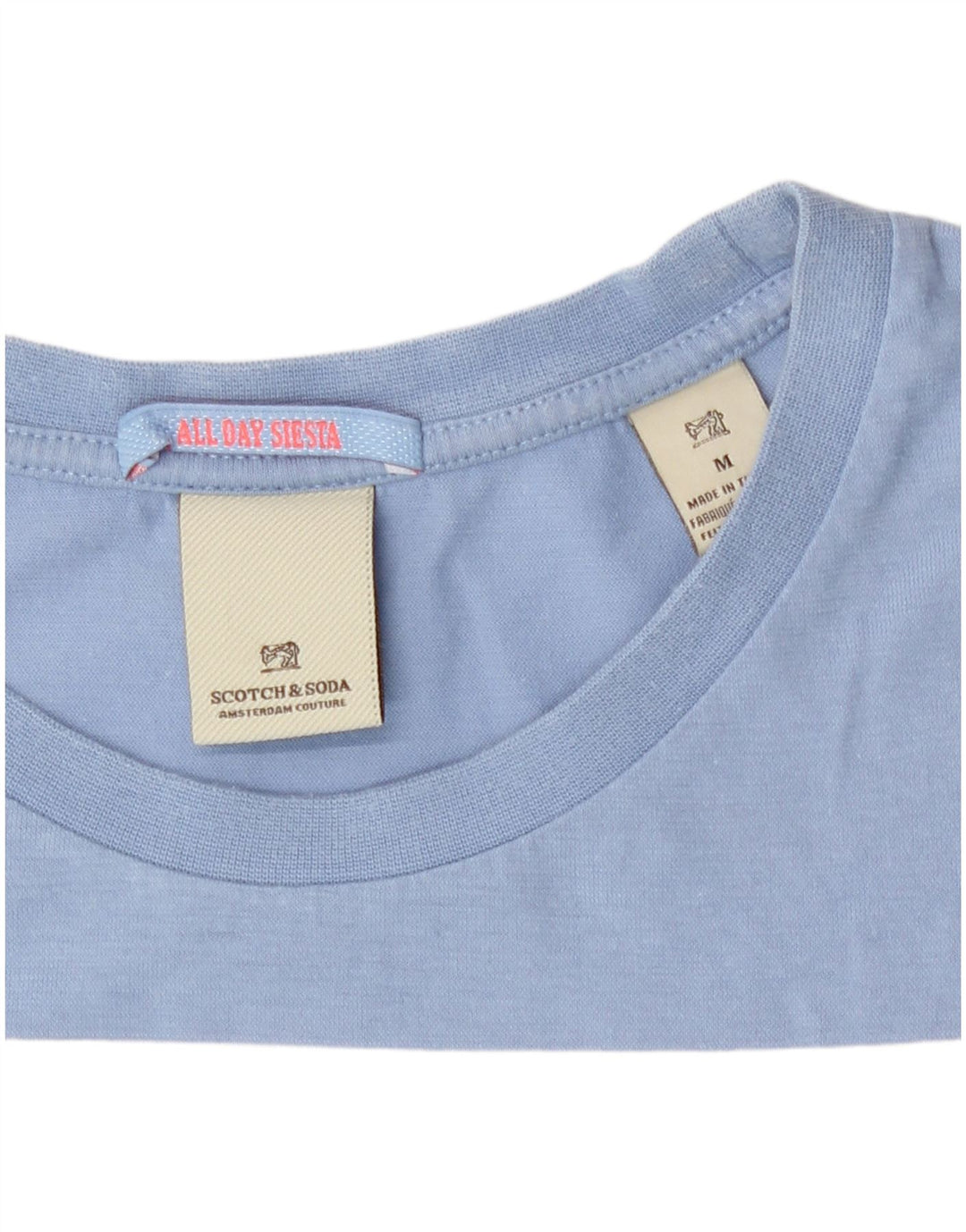 Camiseta masculina Scotch & Soda Top de algodão colorblock azul médio