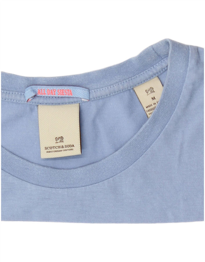 Camiseta masculina Scotch & Soda Top de algodão colorblock azul médio