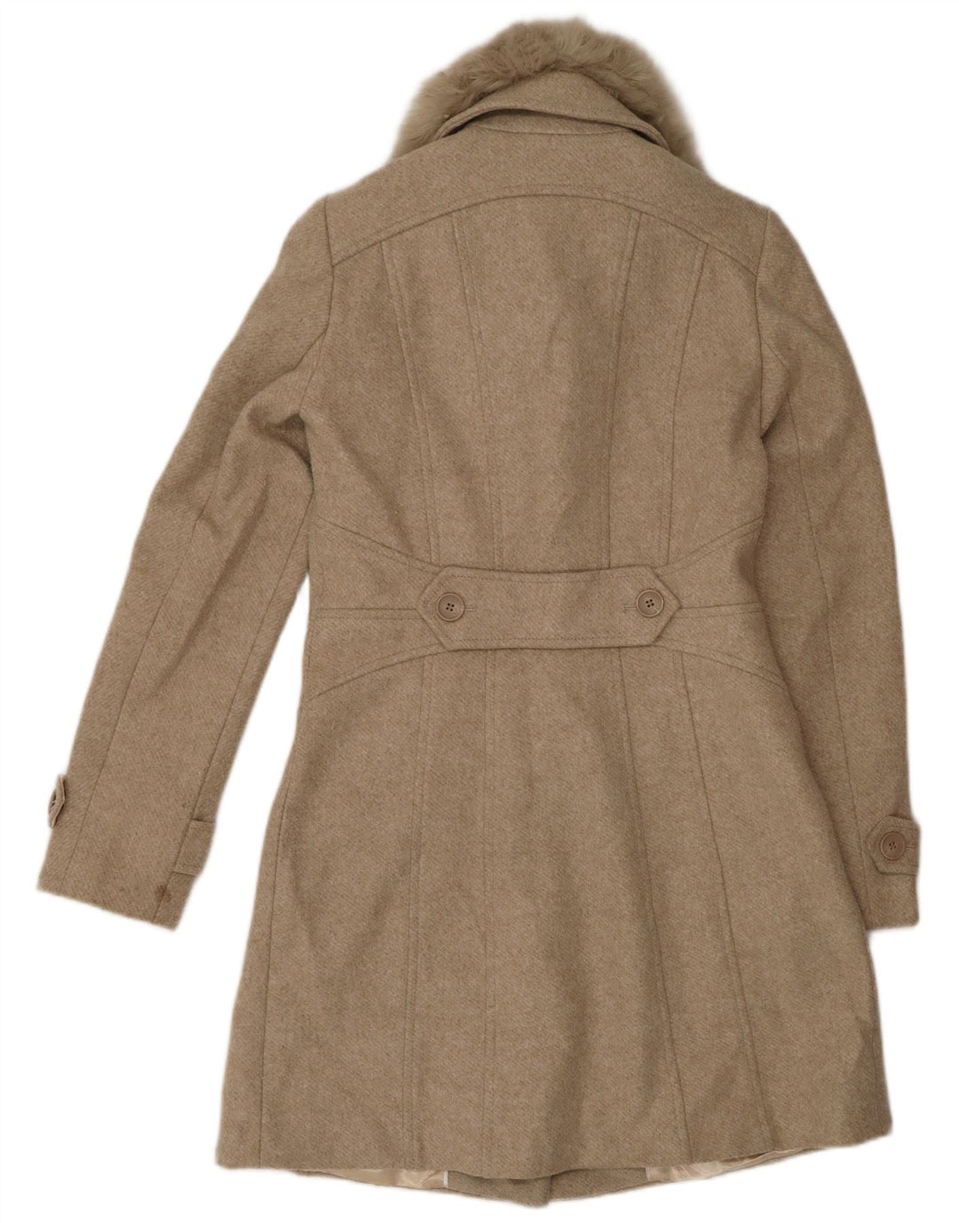 Sobretudo feminino Oasis UK 6 XS poliéster bege
