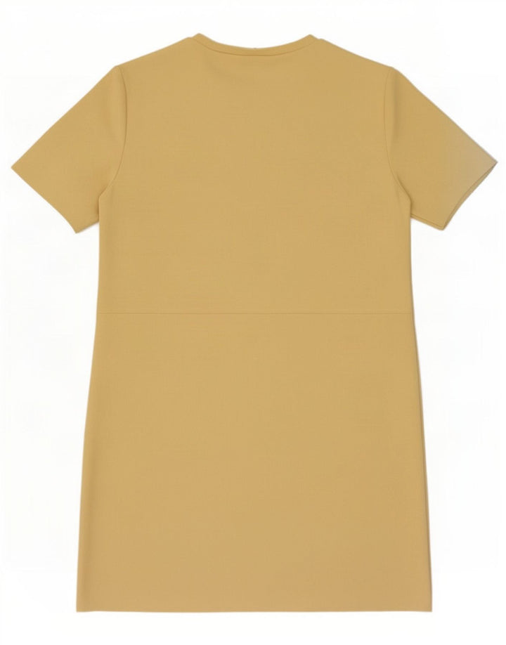 Zara Vestido Shift Feminino Reino Unido 14 Médio Amarelo
