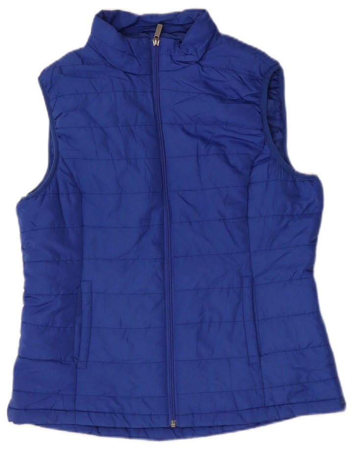 Colete acolchoado feminino Marks & Spencer UK 12 poliéster azul médio