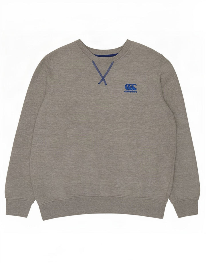 Suéter masculino Canterbury de algodão cinza grande