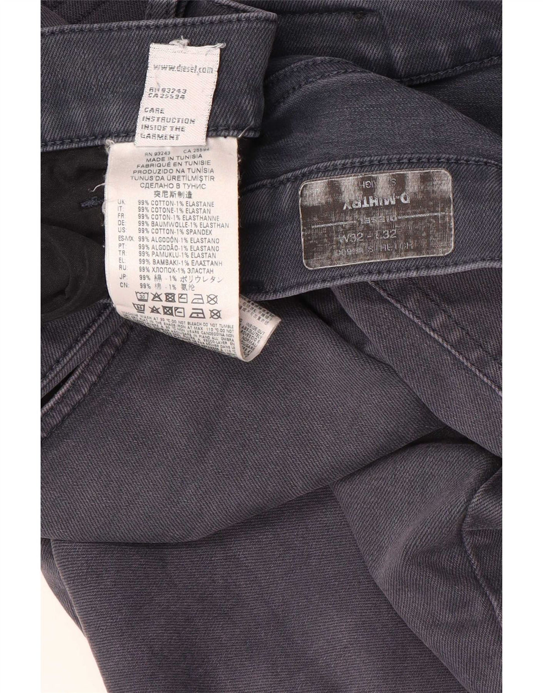 Diesel Mens D-Mihtry Straight Jeans W32 L32 Cinza Algodão