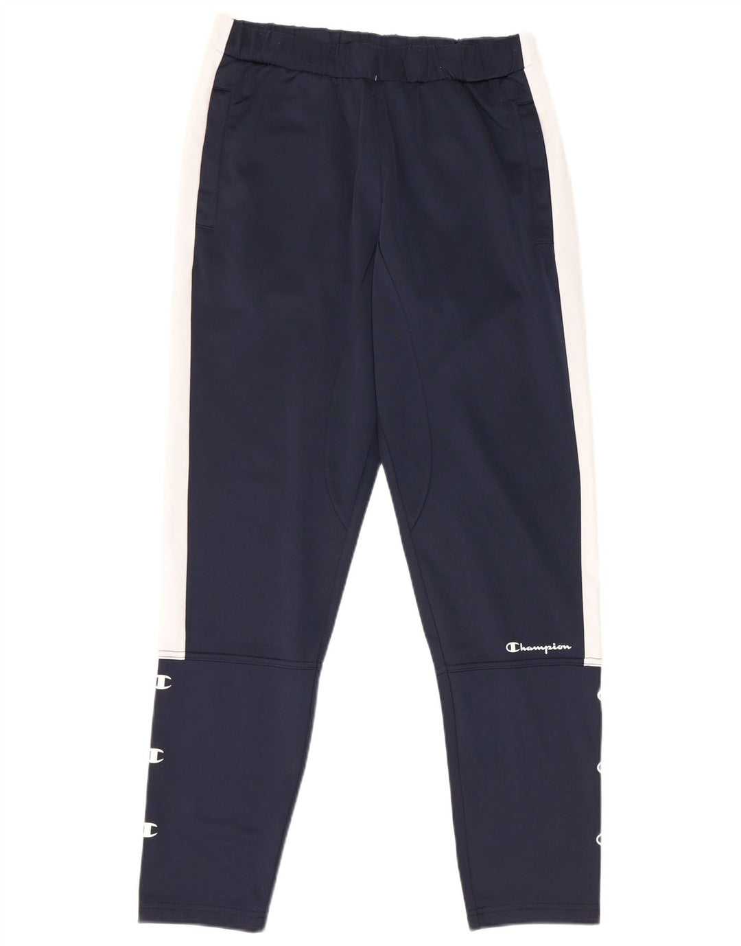 Calça de treino masculina Champion Graphic pequena azul marinho colorblock