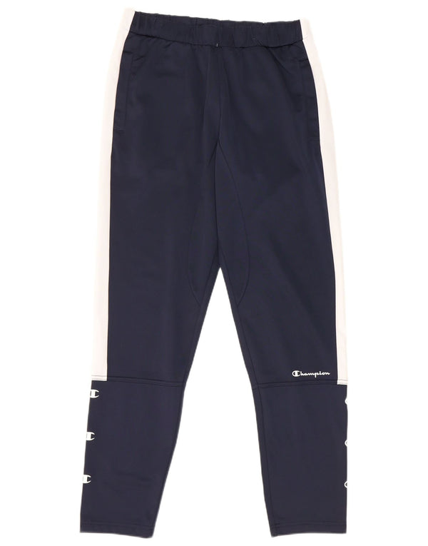 Calça de treino masculina Champion Graphic pequena azul marinho colorblock