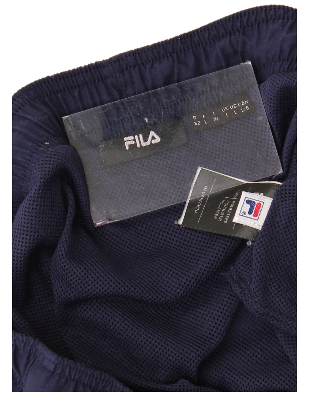 Shorts esportivos gráficos masculinos FILA poliéster azul marinho grande
