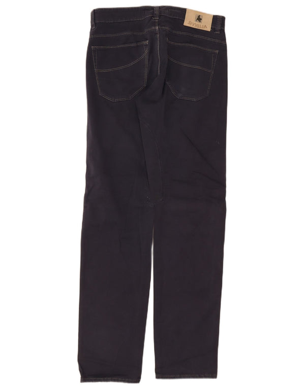 Calça masculina reta casual SIVIGLIA W34 L34 algodão azul marinho
