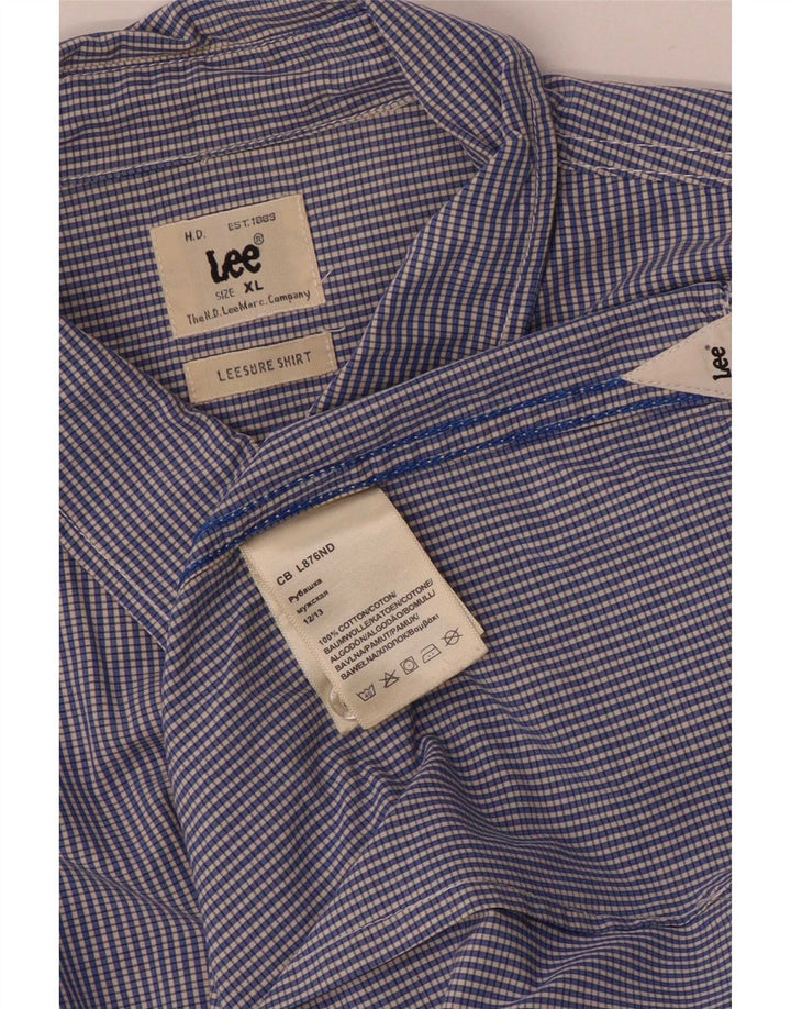 Camisa masculina Lee XL azul xadrez algodão