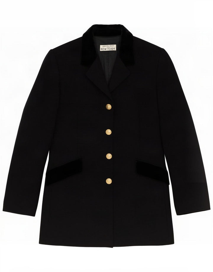 Jaqueta blazer feminina de 4 botões Alberto Biani IT 40 lã preta média