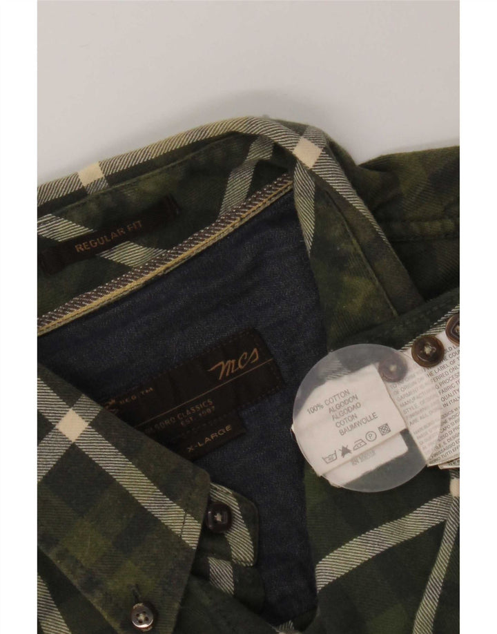 Camisa masculina de flanela Marlboro Classics XL verde algodão xadrez