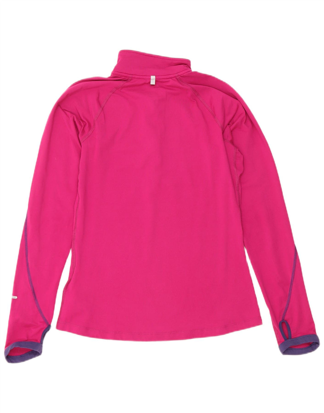Nike Womens Dri Fit Zip Neck Pullover Treino Top Reino Unido 10 Pequeno Rosa