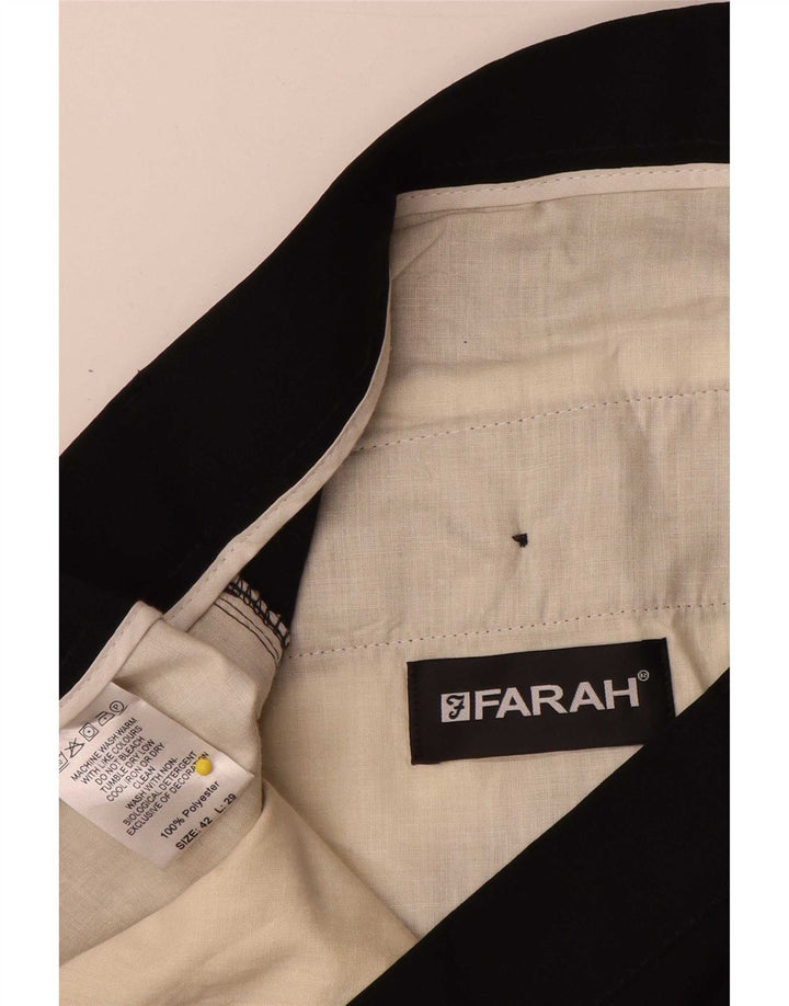 Farah Calça masculina reta casual W42 L29 poliéster preto