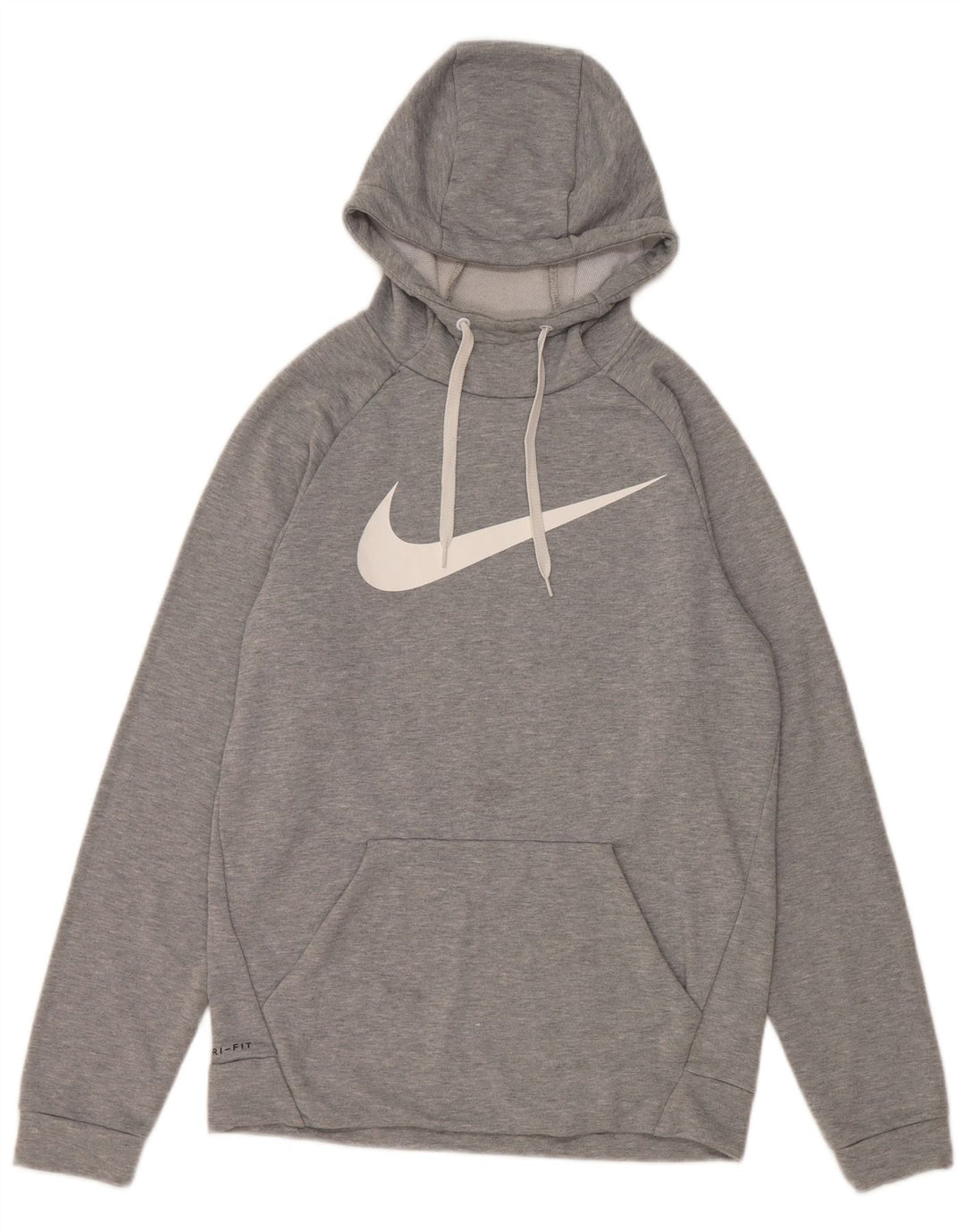 Suéter Nike Masculino Dri Fit Graphic com capuz pequeno cinza manchado de poliéster