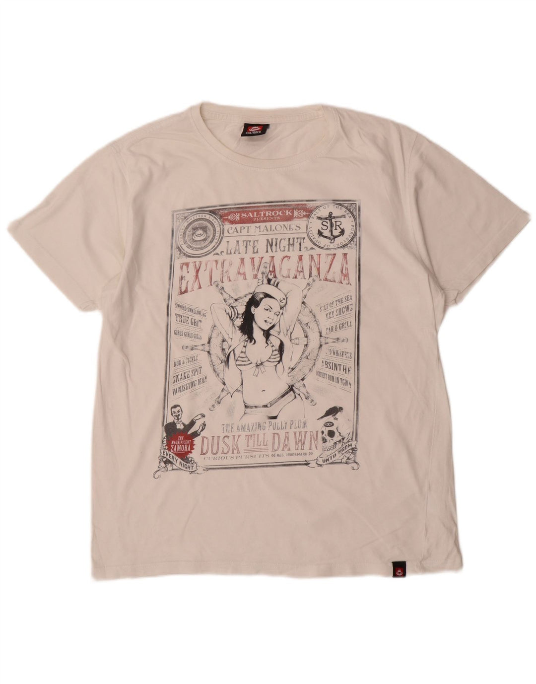 Camiseta masculina gráfica Saltrock Top médio branco