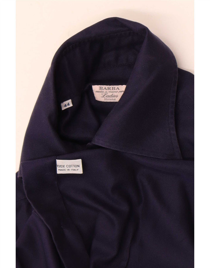Camisa feminina Barba IT 44 algodão azul marinho médio